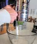 Mainstays Stainless Steel 3 Cup Flour Hand-Crank Sifter with Beechwood Handle Silver - Image 2